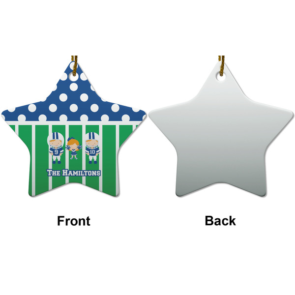 Football Ceramic Flat Ornament - Star Front & Back (APPROVAL)
