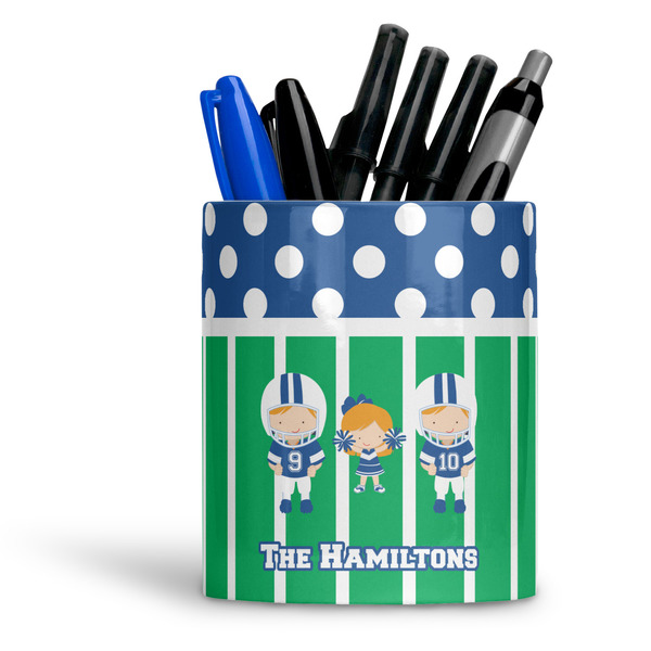 Custom Football Ceramic Pen Holder