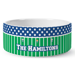 Football Ceramic Dog Bowl - Large (Personalized)
