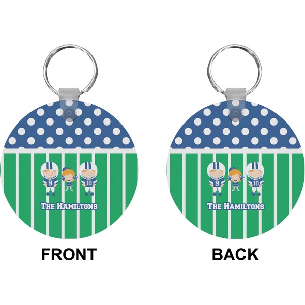 Football Circle Keychain (Front + Back)