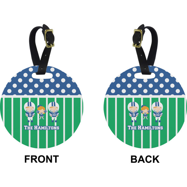 Football Circle Luggage Tag (Front + Back)