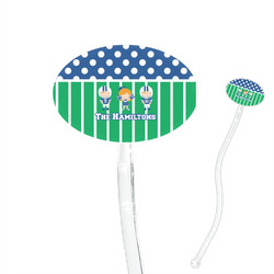 Football 7" Oval Plastic Stir Sticks - Clear (Personalized)