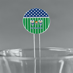 Football 5.5" Round Plastic Stir Sticks - Clear (Personalized)
