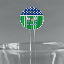 Football 7" Round Plastic Stir Sticks - Clear (Personalized)
