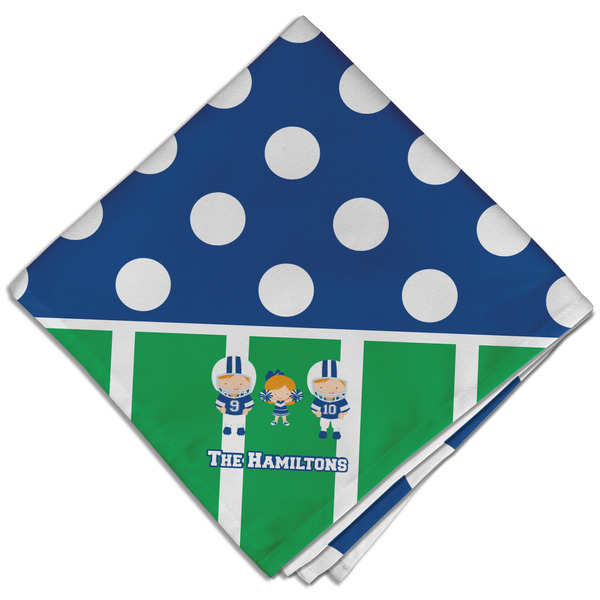 Football Cloth Napkins - Personalized Dinner (Folded Four Corners)