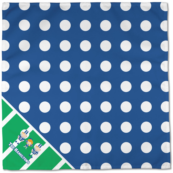 Football Cloth Napkins - Personalized Dinner (Full Open)