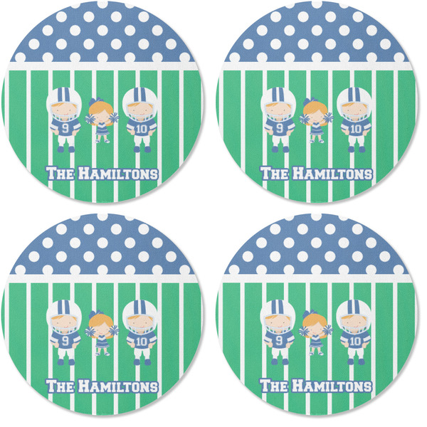 Football Coaster Round Rubber Back - Apvl