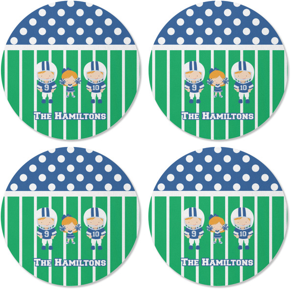 Football Coaster Round Rubber Back - Apvl