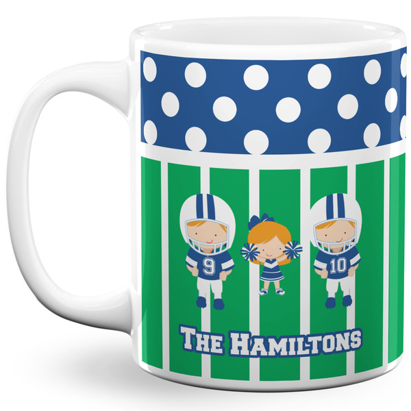 Custom Football 11 Oz Coffee Mug - White (Personalized)