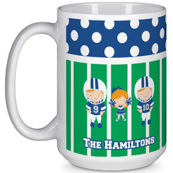 Football 15 Oz Coffee Mug - White (Personalized)