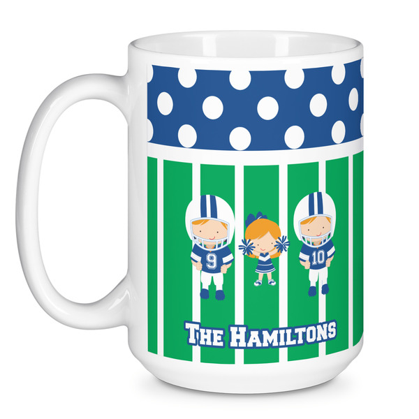 Football Coffee Mug - 15 oz - White