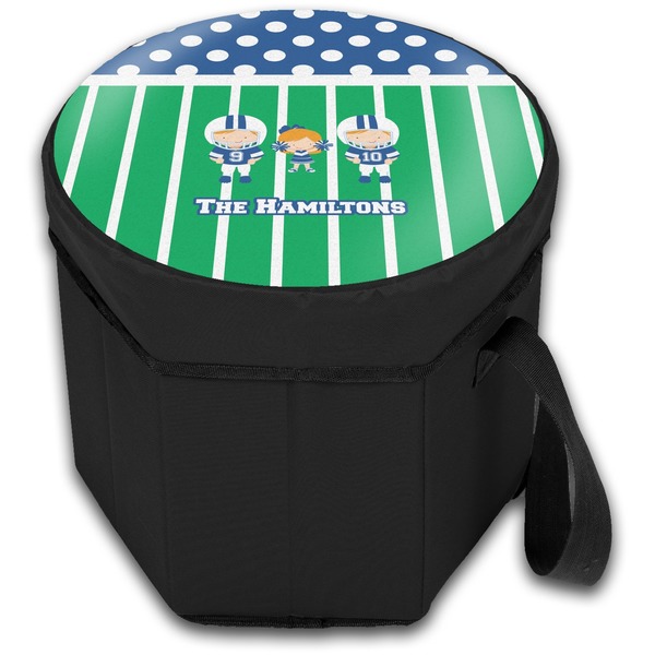 Football Collapsible Personalized Cooler & Seat (Closed)