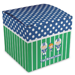 Football Cube Favor Gift Boxes (Personalized)