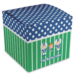 Football Cube Favor Gift Boxes (Personalized)