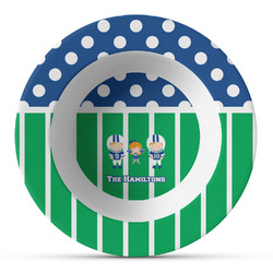 Football Plastic Bowl - Microwave Safe - Composite Polymer (Personalized)