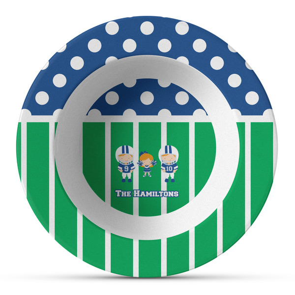 Custom Football Plastic Bowl - Microwave Safe - Composite Polymer (Personalized)