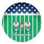 Football Microwave Safe Plastic Plate - Composite Polymer (Personalized)