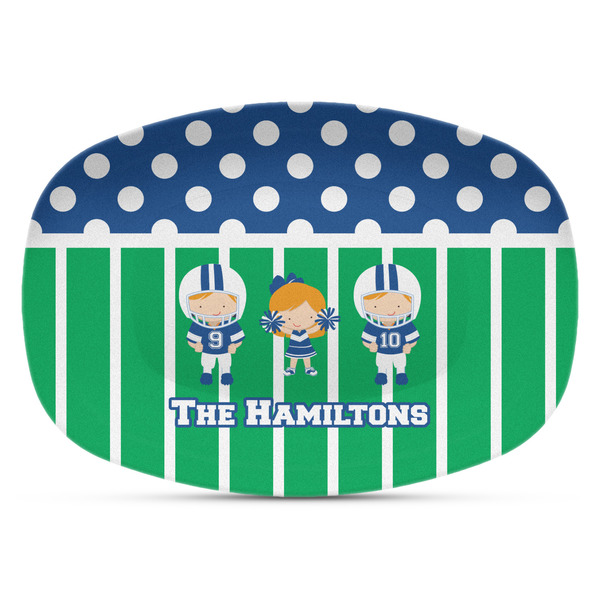 Custom Football Plastic Platter - Microwave & Oven Safe Composite Polymer (Personalized)