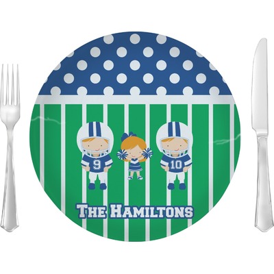 Football 10" Glass Lunch / Dinner Plates - Single or Set (Personalized)