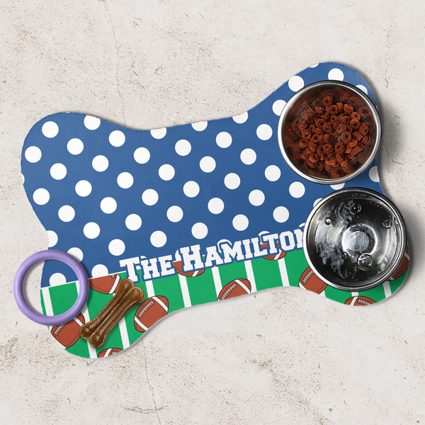Football Dog Bone Shaped Mat Lifestyle
