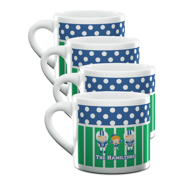Custom Football Double Shot Espresso Cups - Set of 4 (Personalized)