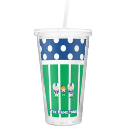 Football Double Wall Tumbler with Straw (Personalized)