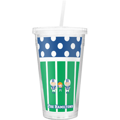 Football Double Wall Tumbler with Straw (Personalized)