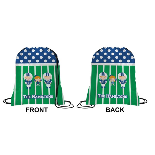 Football Drawstring Backpack Front & Back Small
