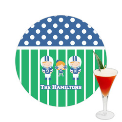 Football Printed Drink Topper -  2.5" (Personalized)