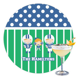 Football Printed Drink Topper - 3.5" (Personalized)