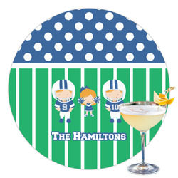 Football Printed Drink Topper - 3.5" (Personalized)