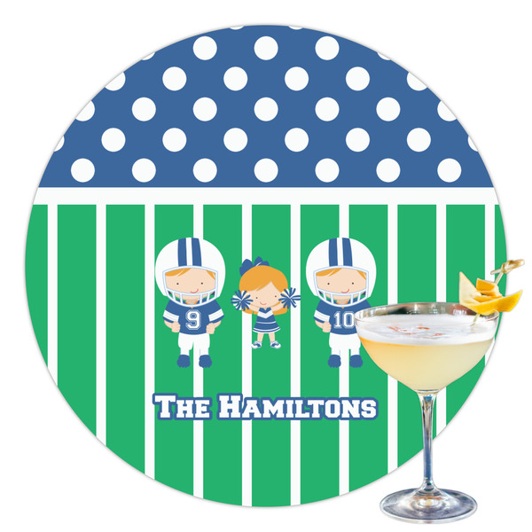 Custom Football Printed Drink Topper - 3.5" (Personalized)
