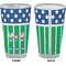 Football Pint Glass - Full Color - Front & Back Views