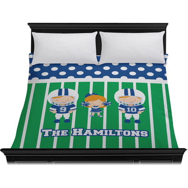 Football Duvet Cover - King - On Bed - No Prop