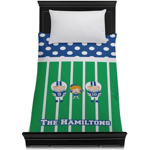 Football Duvet Cover - Twin XL - On Bed - No Prop