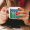 Football Espresso Cup - 6oz (Double Shot) LIFESTYLE (Woman hands cropped)