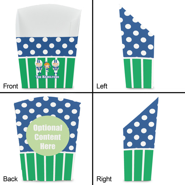 Football French Fry Favor Box - Front & Back View