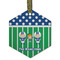 Football Frosted Glass Ornament - Hexagon