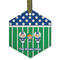 Football Flat Glass Ornament - Hexagon w/ Multiple Names