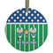 Football Frosted Glass Ornament - Round