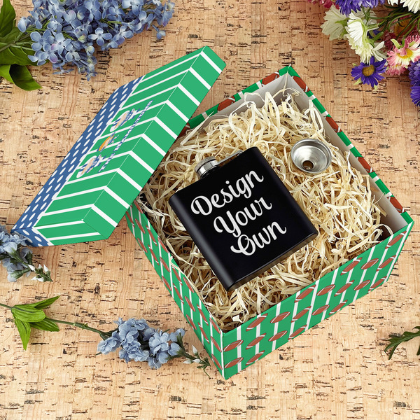 Football Gift Boxes with Lid - Canvas Wrapped - Large - In Context