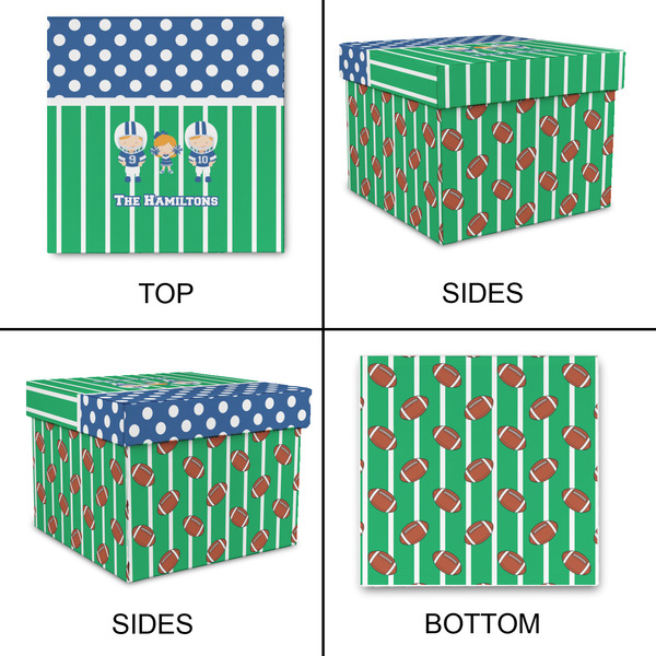 Football Gift Boxes with Lid - Canvas Wrapped - Medium - Approval