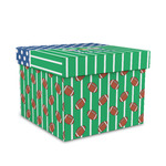 Football Gift Box with Lid - Canvas Wrapped - Medium (Personalized)