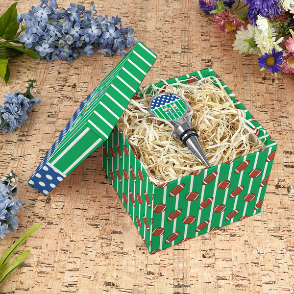 Football Gift Boxes with Lid - Canvas Wrapped - Medium - In Context