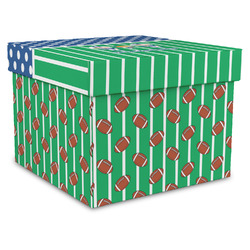 Football Gift Box with Lid - Canvas Wrapped - X-Large (Personalized)