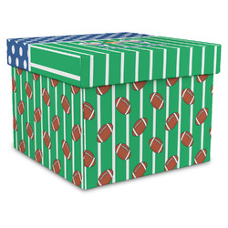 Football Gift Box with Lid - Canvas Wrapped - XX-Large (Personalized)