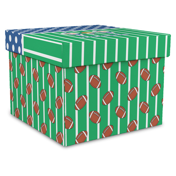 Custom Football Gift Box with Lid - Canvas Wrapped - XX-Large (Personalized)