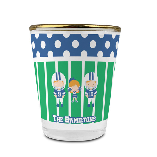 Football Glass Shot Glass - With gold rim - FRONT
