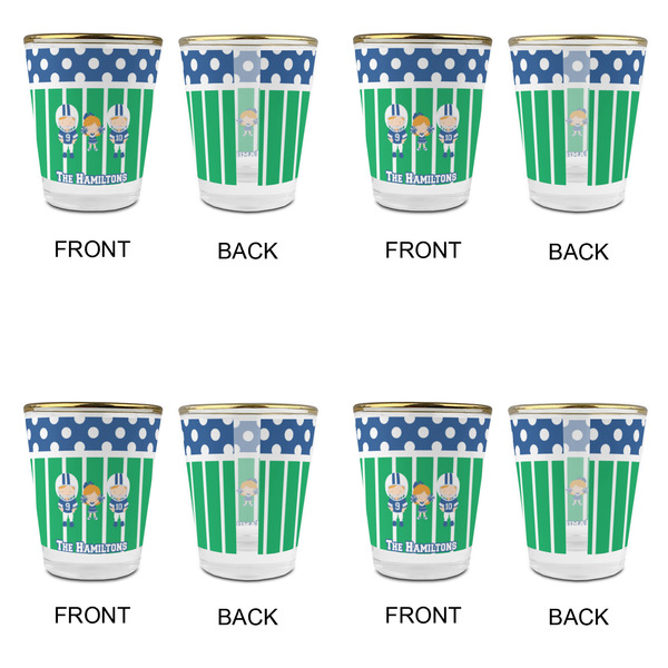 Football Glass Shot Glass - with gold rim - Set of 4 - APPROVAL