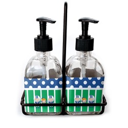 Football Glass Soap & Lotion Bottle Set (Personalized)